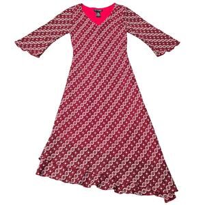 Vintage Jonathan Martin Studio Designer Red Maxi Dress